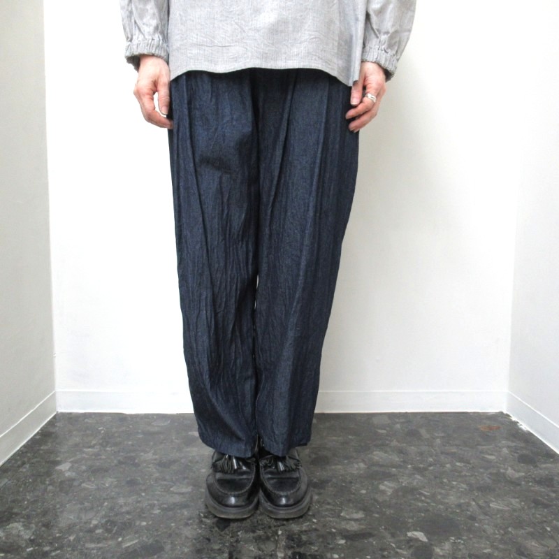 ina  脇ボタン付後ろゴムパンツ  /デニム73 【日本製】